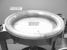 Figure 7 Silicon pressure pad that applies a radial pressure on the placenta beneath it.
