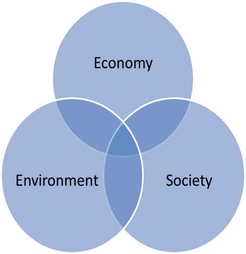 Figure 1. The classic “Venn diagram” of sustainability.