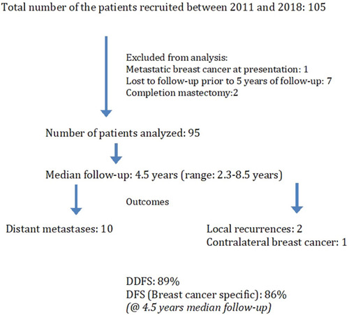 Figure 4 Cancer outcomes in the study (Consort format).