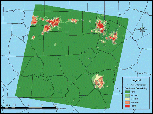 Figure 5. Map for counterfactual scenario using Model 2 (unconstrained model).