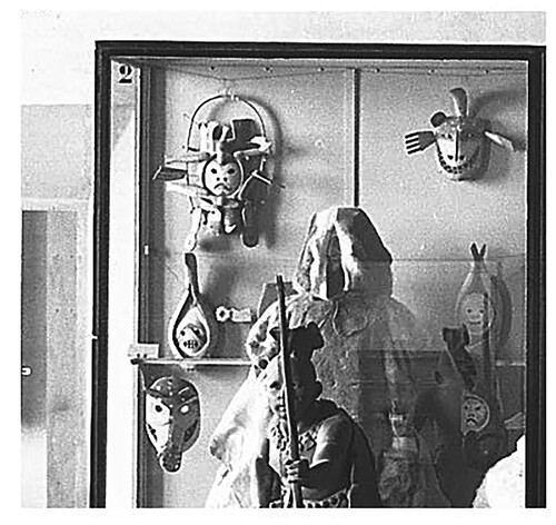 Figure 8. Detail of Yup'ik masks on display in 1960s image of the 1925 Vatican Missionary Exposition. Courtesy Vatican Museums archives. Photo Vatican Museums, Images and Rights Department © Governorate of the Vatican City State - Directorate of the Vatican Museums.