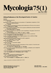 Cover image for Mycologia, Volume 75, Issue 1, 1983