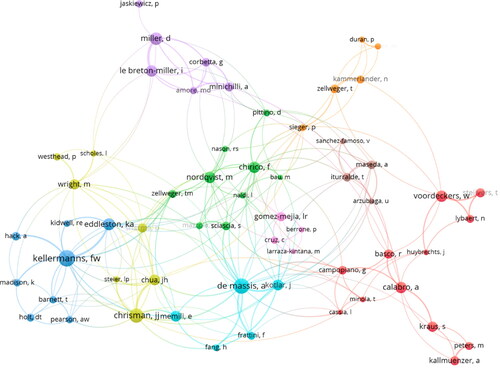 Figure 3. Author collaboration map of the research on family firms.Source: Authors' own work.