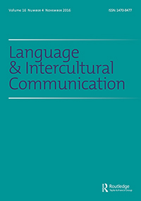 Cover image for Language and Intercultural Communication, Volume 16, Issue 4, 2016