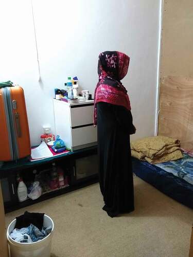 Figure 4. A migrant interlocutor inside her partition flat in Mangaf, Kuwait.