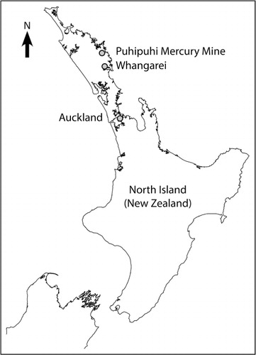 Figure 1 Location of the Puhipuhi Mine in Northland, New Zealand.