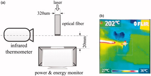 Figure 2. Scheme of the experimental measurement for the infrared thermometer and laser power monitor.