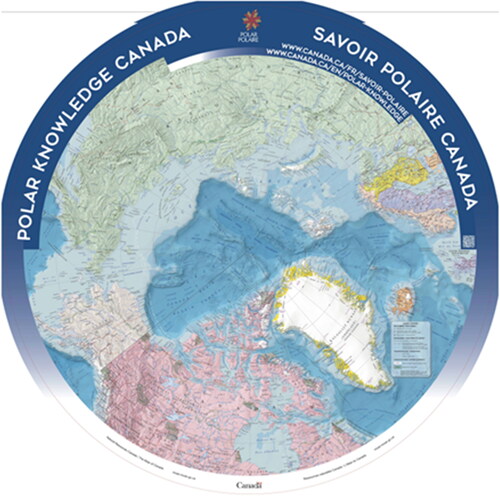 Figure 5. 2016 Map of Circumpolar North, produced by Polar Knowledge Canada and Natural Resource Canada, in collaboration with Global Affairs Canada, available at: https://www.canada.ca/content/dam/polar-polaire/documents/education/circumpolar-north-nord-circumpolaire.pdf. This official 2016 map of the Circumpolar North demarcates sector lines as international boundaries.