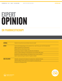 Cover image for Expert Opinion on Pharmacotherapy, Volume 17, Issue 17, 2016