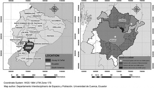 Figure 1. Azuay and Cañar Provinces, Ecuador