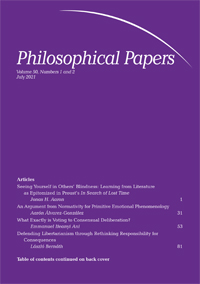 Cover image for Philosophical Papers, Volume 50, Issue 1-2, 2021