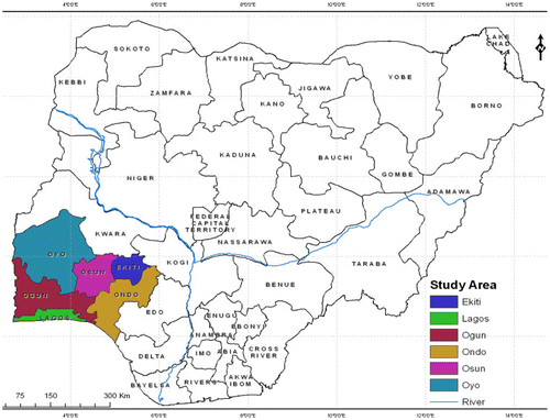 Figure 2. Map of Nigeria showing the study area.