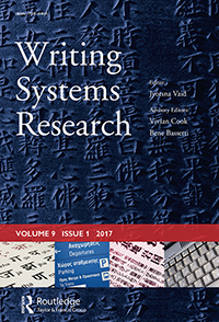 Cover image for Writing Systems Research, Volume 9, Issue 1, 2017