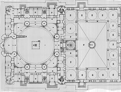 Figure 6. Selimiye Mosque, Edirne, on the axes of the entrance gates of the courtyard, Ministry of Culture and Tourism of the Republic of Turkey, 2021, Istanbul.