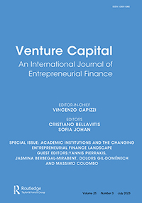 Cover image for Venture Capital, Volume 25, Issue 3, 2023