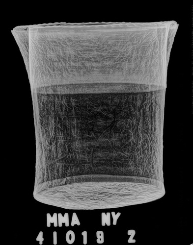 Figure 6. X-ray image of the Water Channel Beaker (Denver 1; 1969.302). Image prepared by Caitlin Mahony, The Metropolitan Museum of Art.