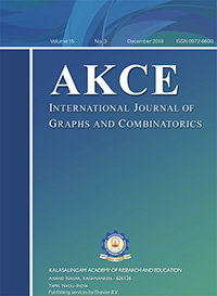 Cover image for AKCE International Journal of Graphs and Combinatorics, Volume 15, Issue 3, 2018