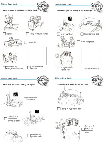 Figure 1 Example of items in the Children’s Sleep Comic.