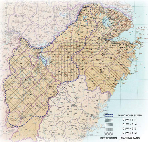 Figure 27. Schematic diagram of the TianJing scale distribution in JiangNan region based on the historical map of the Southern song dynasty.