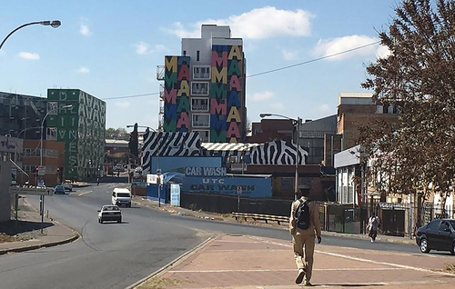 Figure 8. ‘Mama Africa’ by ESPO is a large-scale, highly visible mural in the Maboneng precinct. Photo by author, August 2017.