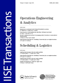 Cover image for IISE Transactions, Volume 52, Issue 4, 2020