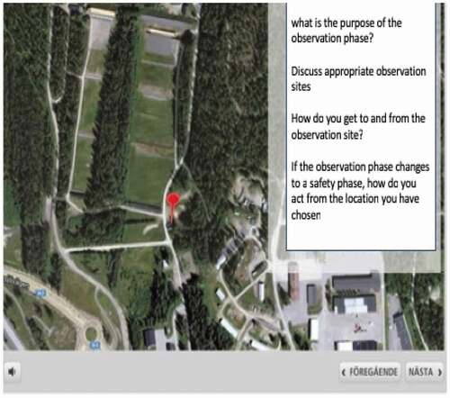 Figure 2. Example from planning the observation of a building, e.g. appropriate observation sites.