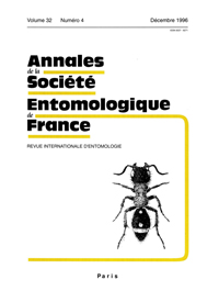 Cover image for Annales de la Société entomologique de France (N.S.), Volume 32, Issue 4, 1996