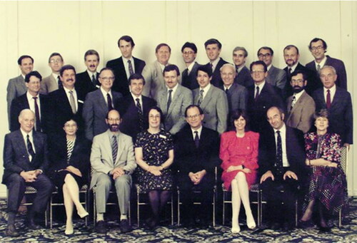 Figure 1. First Canadian Asthma Consensus Guideline panel (1989). Dr. FitzGerald is 7th from the left, in back row. Reproduced with permission.