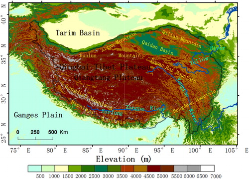 Figure 1. Topography and main rivers of the QTP.