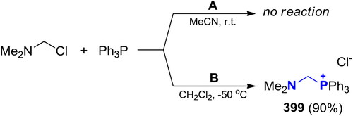 Scheme 233. Reactions of Ph3P with Me2NCH2Cl.