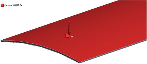 Figure 4. Illustration of uniform pressure distribution across the plate surface.