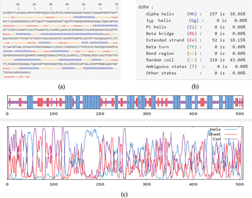 Figure 2. Prediction of secondary structure of vaccine.