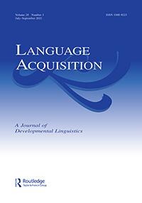 Cover image for Language Acquisition, Volume 28, Issue 3, 2021