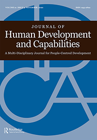 Cover image for Journal of Human Development and Capabilities, Volume 21, Issue 4, 2020