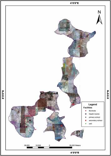 Figure 9. Spatial distribution of facility need in sample rural communities.