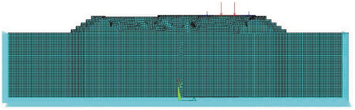 Figure 17. Overall calculation model of cofferdam.