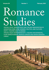 Cover image for Romance Studies, Volume 39, Issue 1, 2021