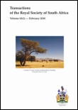 Cover image for Transactions of the Royal Society of South Africa, Volume 62, Issue 1, 2007
