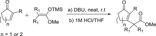 Scheme 93. Synthesis of cyclopent-2-ene/ cyclohex-2-ene ketene silyl acetals.