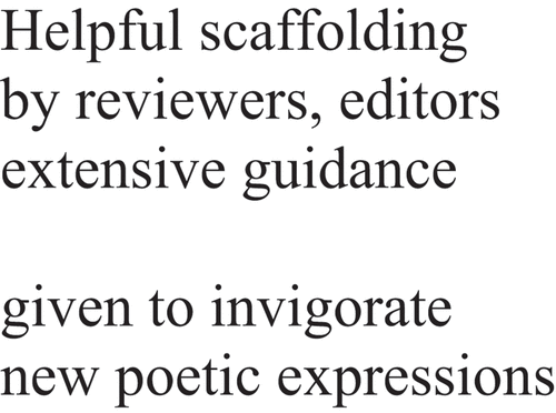 Figure 6. Excerpt from “Scaffolding Poetic Creation” by Linda Van Laren and Lungile Masinga.