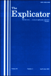 Cover image for The Explicator, Volume 74, Issue 4, 2016