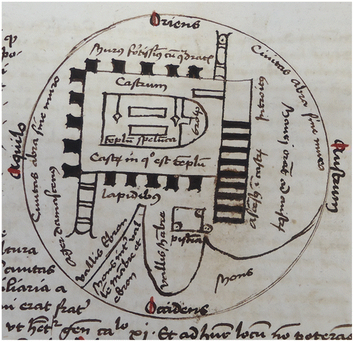Figure 8. Map of Hebron and surroundings, reproduced by kind permission of the Staatliche Bibliothek Neuburg an der Donau, Sign: 04/Hs. INR 10 (Eigentümer: Studienseminar Neuburg an der Donau), p. 75.
