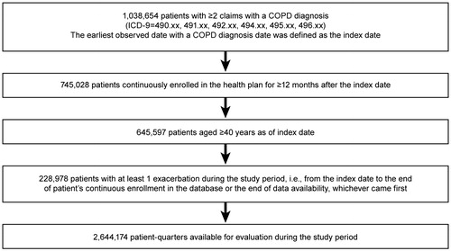 Figure 1.  Sample selection: patients with COPD exacerbation.