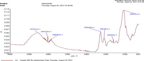 Figure 2. ATR-FTIR spectra of EPS of Pa2 strain.