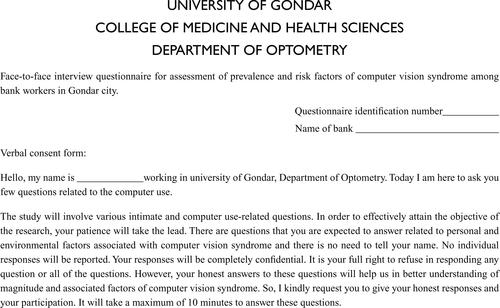 Figure S2 English version of questionnaire.