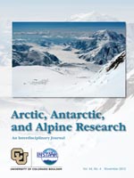 Cover image for Arctic, Antarctic, and Alpine Research, Volume 44, Issue 4, 2012