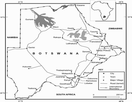 Fig. 1. ARV sites in Botswana.