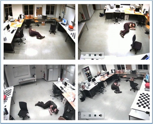 Figure 4. Realisation of the scenario in the lab: ‘detection of falls of seniors in their homes with 3-D-camera system’ (project homepage 2010).