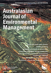 Cover image for Australasian Journal of Environmental Management, Volume 24, Issue 3, 2017