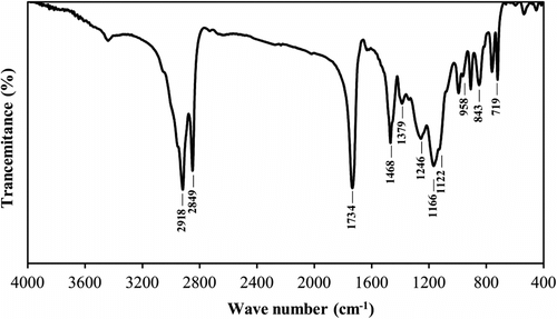 Figure 4 Representative FTIR spectrum of C6 sample.